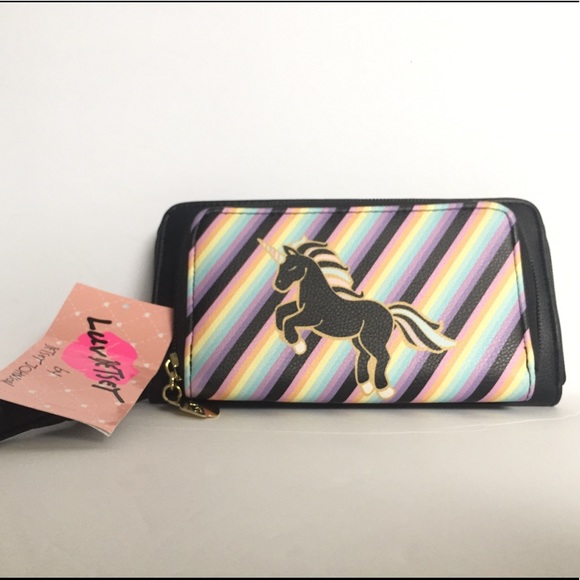 Betsey Johnson Handbags - 🌈 Betsey Johnson Unicorn Rainbow wristlet wallet